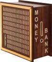 ikkubans 7*7 INCH Wooden Money Saving Box|CashSaver MoneyBox with Counting Target|wooden Coin Bank Coin Bank  (Brown)